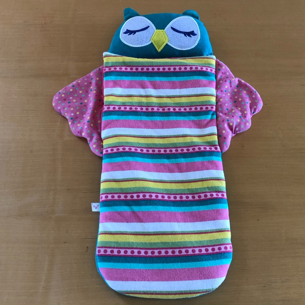 American Girl Wellie Wishers Teal, Pink & Yellow Owl Sleep Sack